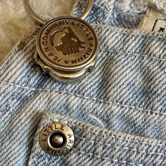 Y2K Little Arizona Jean Co Size 12 Month Overalls Shorts Light Wash Blue Denim - Picture 6 of 10